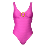 Bamboo Solids Padded Swimsuit in Intense Pink