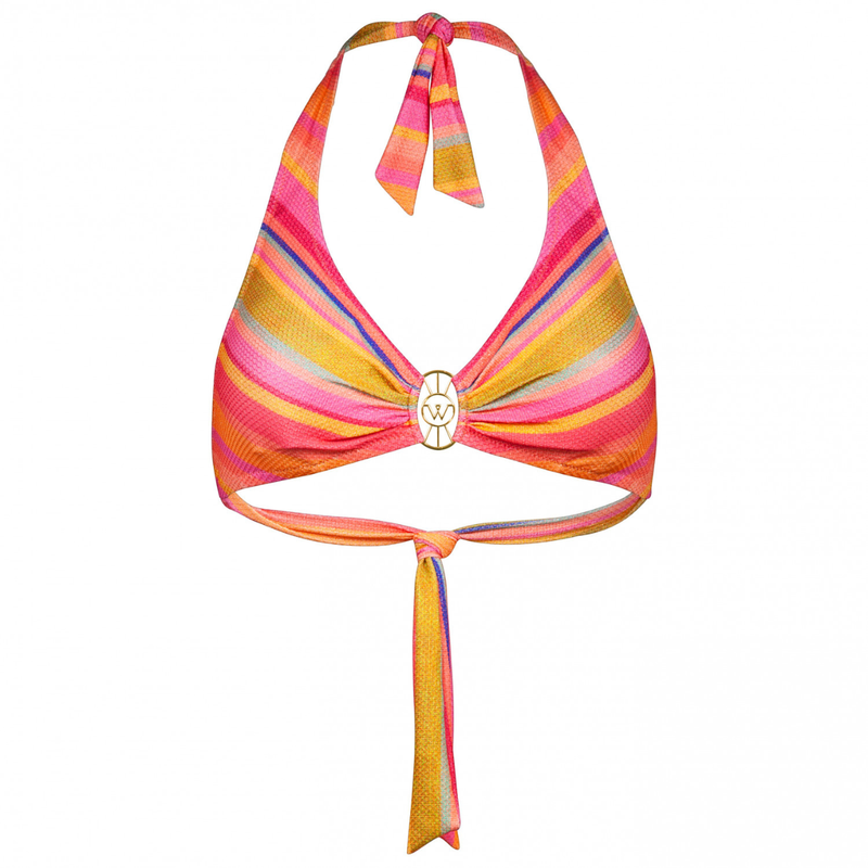 Dopamine Stripe Halterneck Padded Bikini Set