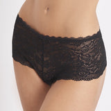 Aubade, Rosessence, soft, lace, seamless, lace, shorty, hotpant, knicker, in black.