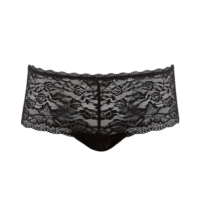 Aubade, Rosessence, soft, lace, seamless, lace, shorty, hotpant, knicker, in black.