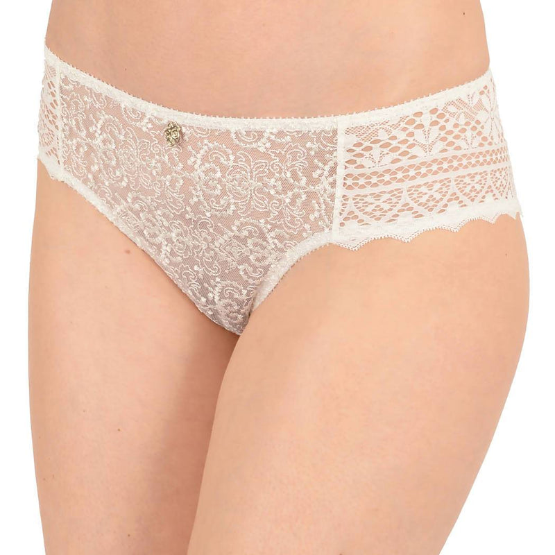 Empreinte Cassiopee Brief in Ivory Silk Lace Detail