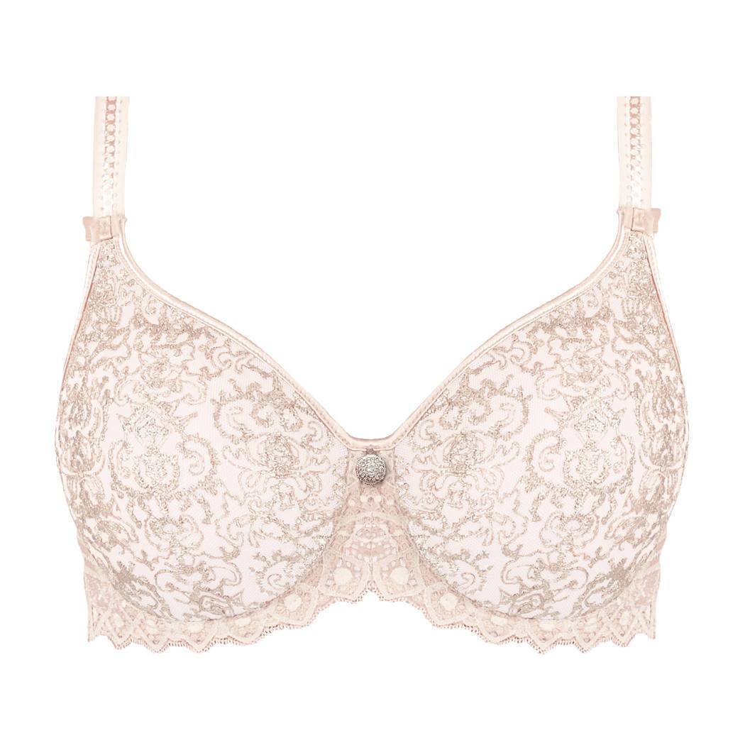 Empreinte Cassiopee T-Shirt Bra in Beige Gold with Lace Design