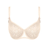 Empreinte, Verity, low neck, smooth, tshirt, bra, flat lace over cup, simple strap, balcony shape, with full coverage, in blush, Caroline Randell 