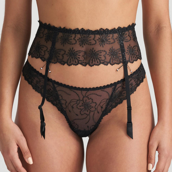 Jane Suspender Belt in Black