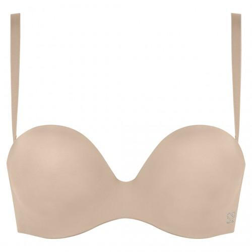 Simone Perele, Inspiration, strapless, attachable straps, underwired, moulded, smooth, plunge, bra, nude colour, Caroline Randell.  